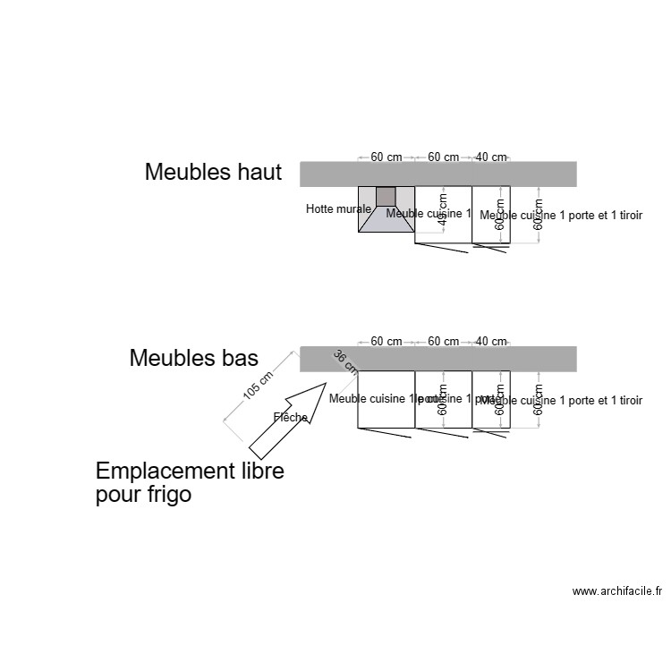 plan cuisine Woirhaye. Plan de 0 pièce et 0 m2