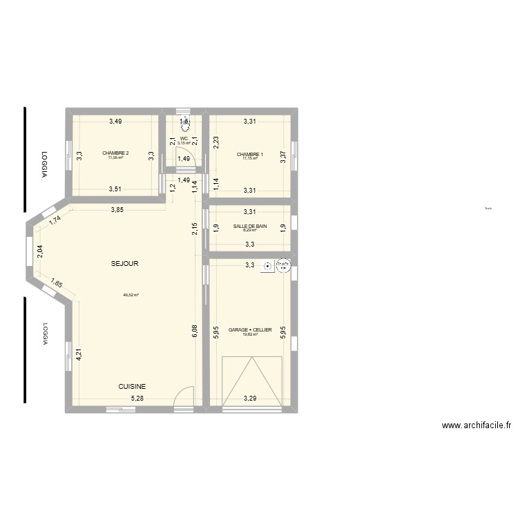 plan 10. Plan de 6 pièces et 101 m2