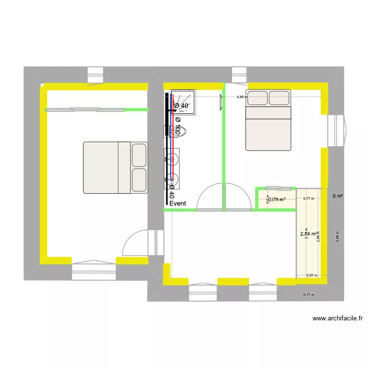 Plan Plomberie RdCh. Plan de 3 et 3 m² Plan Plomberie RdCh. Plan de 3 et 3 m²