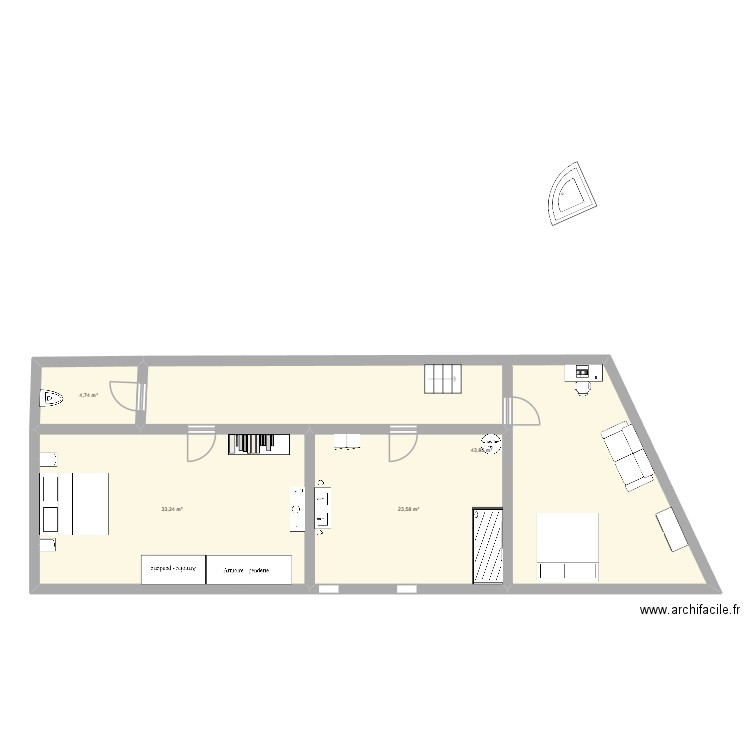 maison rilly. Plan de 4 pièces et 106 m2