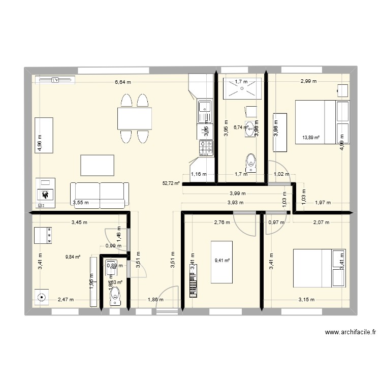 FLM/2. Plan de 6 pièces et 94 m2