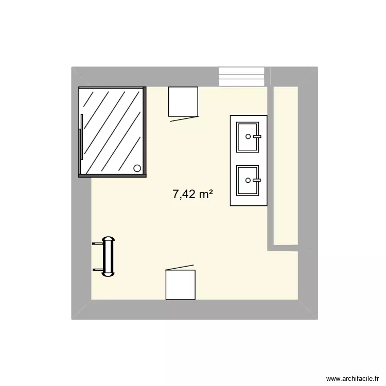 Nouvelle salle de bain 2. Plan de 1 Pièce et 7 m²