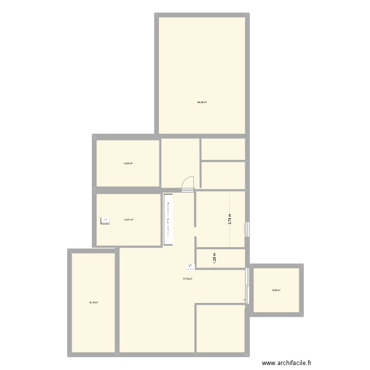 montrevel 3. Plan de 6 pièces et 199 m2