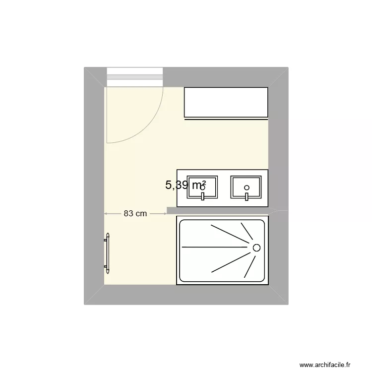 Salle de bain. Plan de 