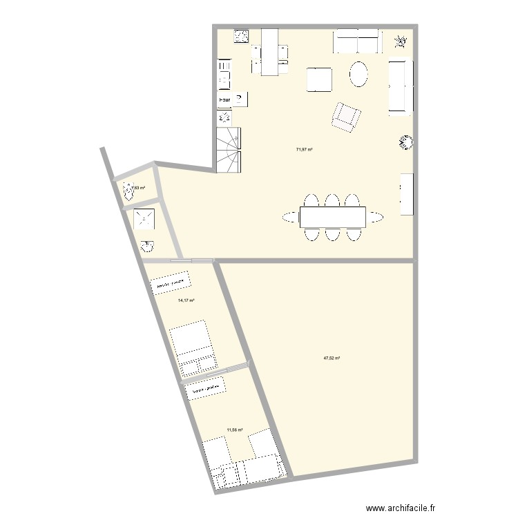 La Divette. Plan de 5 pièces et 147 m2