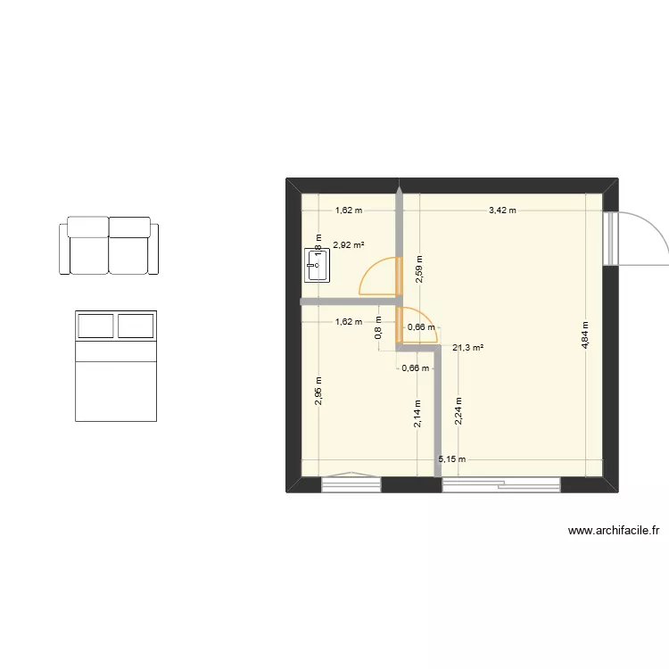 cabanon. Plan de 2 et 24 m² cabanon. Plan de 2 et 24 m²