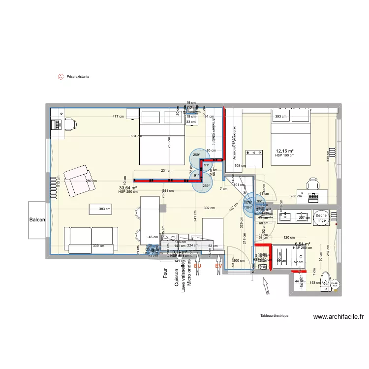 03 Boulogne Plan cloisons. Plan de 