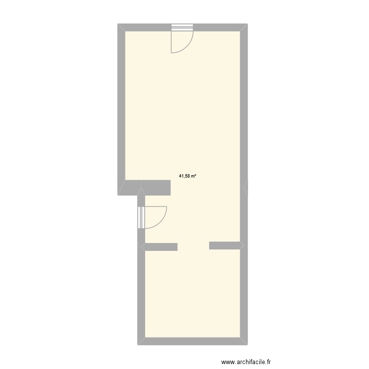 De fil en aiguille. Plan de 1 pièce et 42 m2