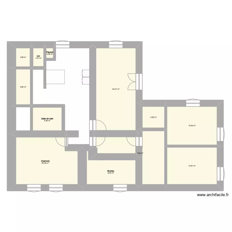 MAISON 1. Plan de 12  et 113 m²