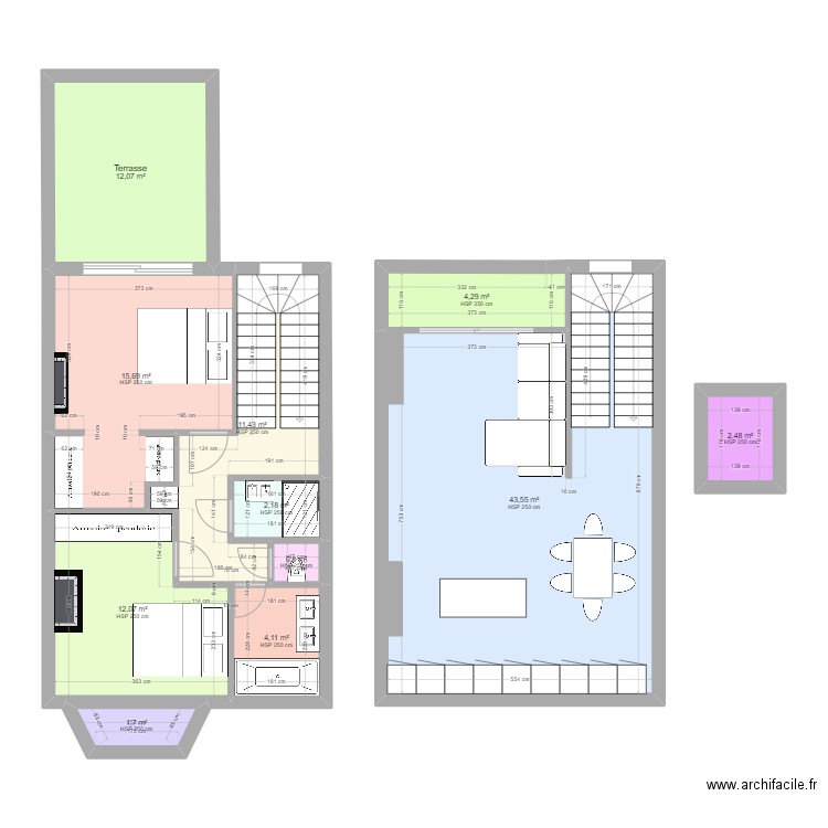 duplex tongres. Plan de 11 pièces et 110 m2