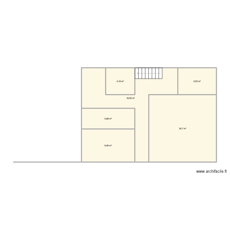 garage. Plan de 6 pièces et 68 m2