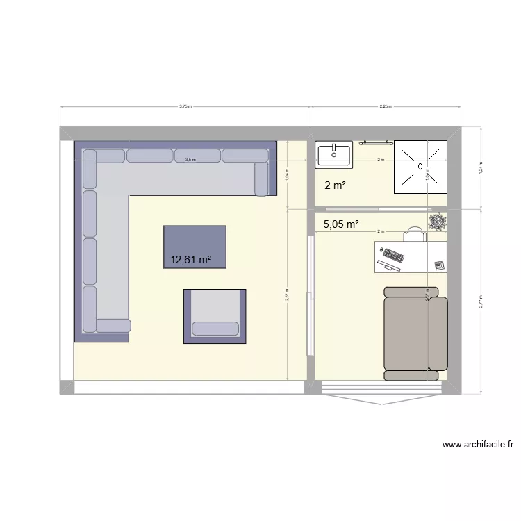 Pool-house 2026. Plan de 3  et 20 m²