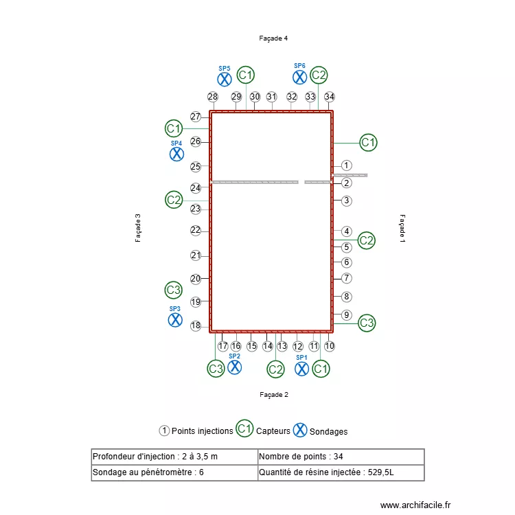 TAFFIN. Plan de 1  et 22 m²