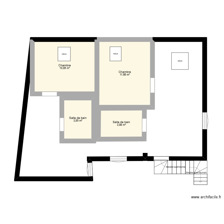 Existant. Plan de 0 pièce et 0 m2