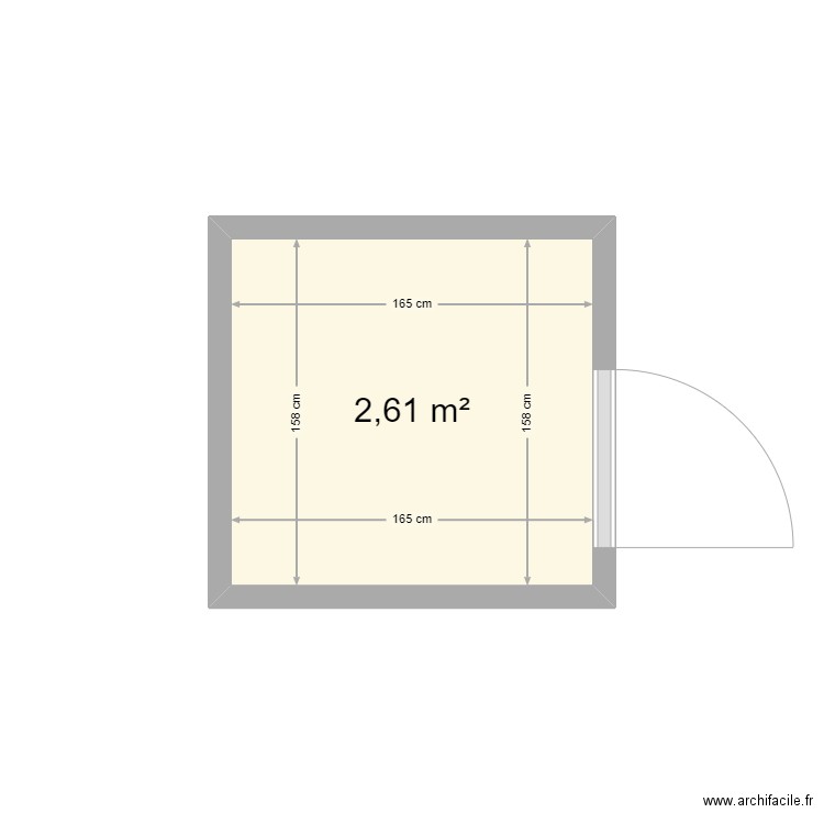 salle de bain. Plan de 1 pièce et 3 m2