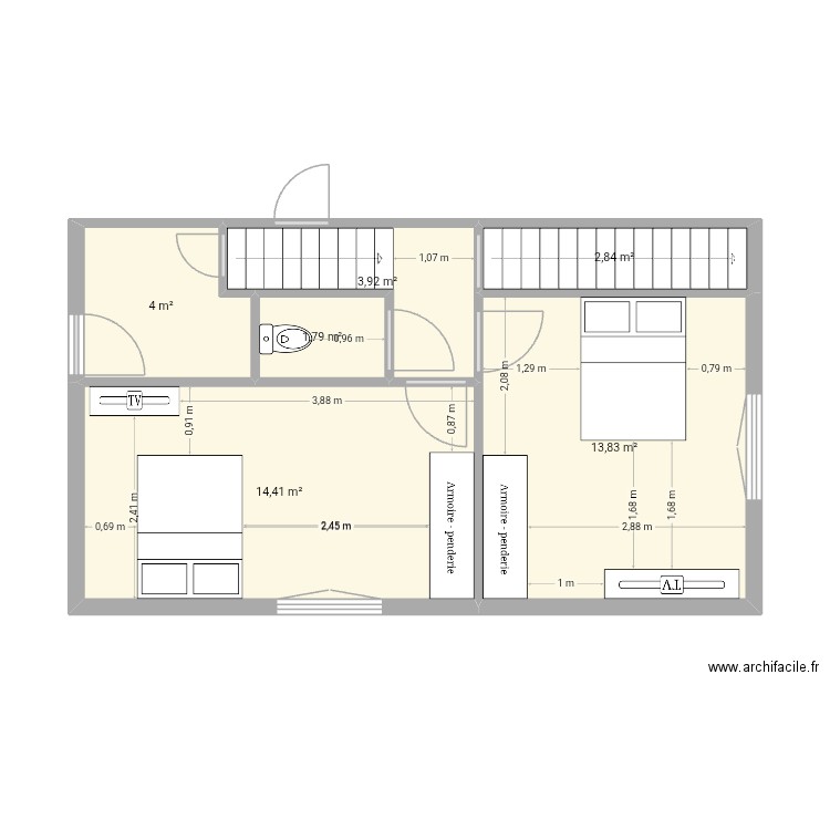 Steph. Plan de 6 pièces et 41 m2