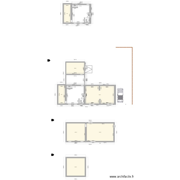 Maison Hyon - travaux. Plan de 7 pièces et 165 m2