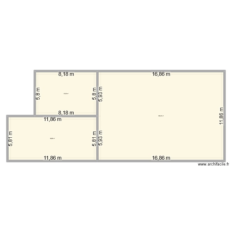 1aa. Plan de 3 pièces et 316 m2