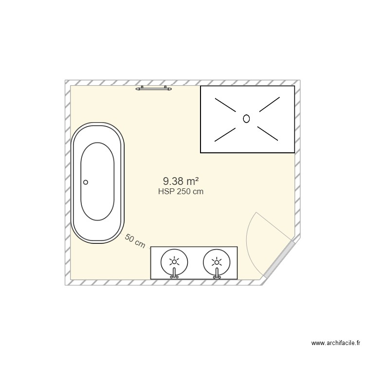 dit andrieu. Plan de 1 pièce et 9 m2