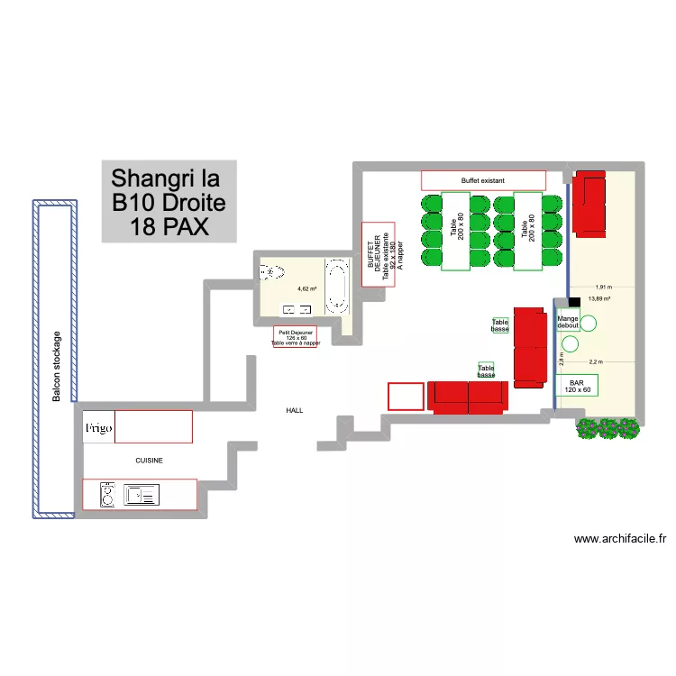 Shangri La B10 Droite. Plan de 