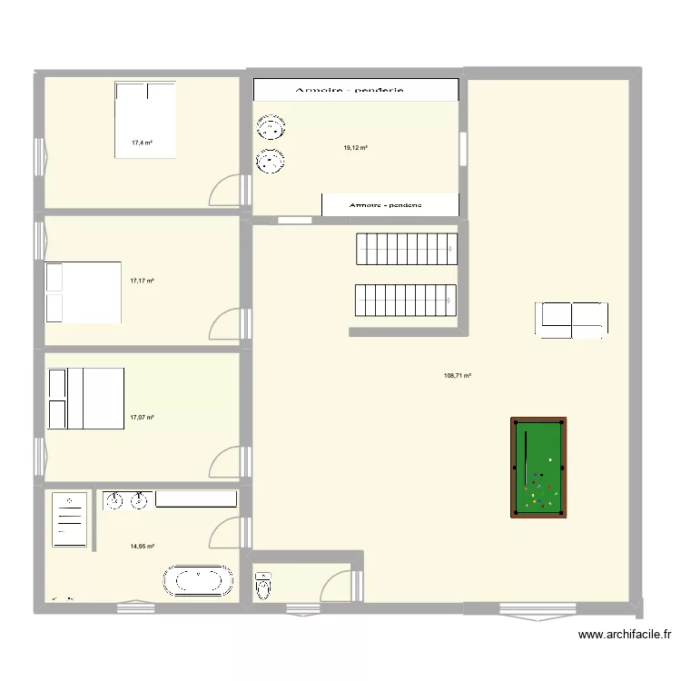 etage marmiton. Plan de 6  et 194 m²