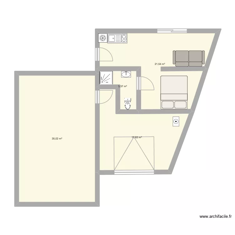 EXTENSION. Plan de 4 Pièces et 78 m² EXTENSION. Plan de 4 Pièces et 78 m²