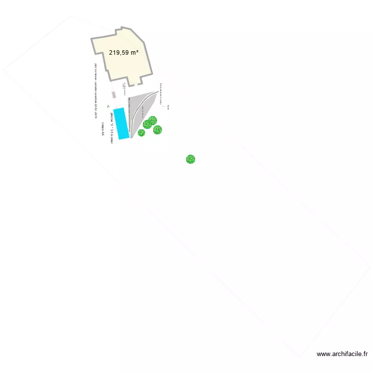 plan de masse apr&egrave;s travaux. Plan de 