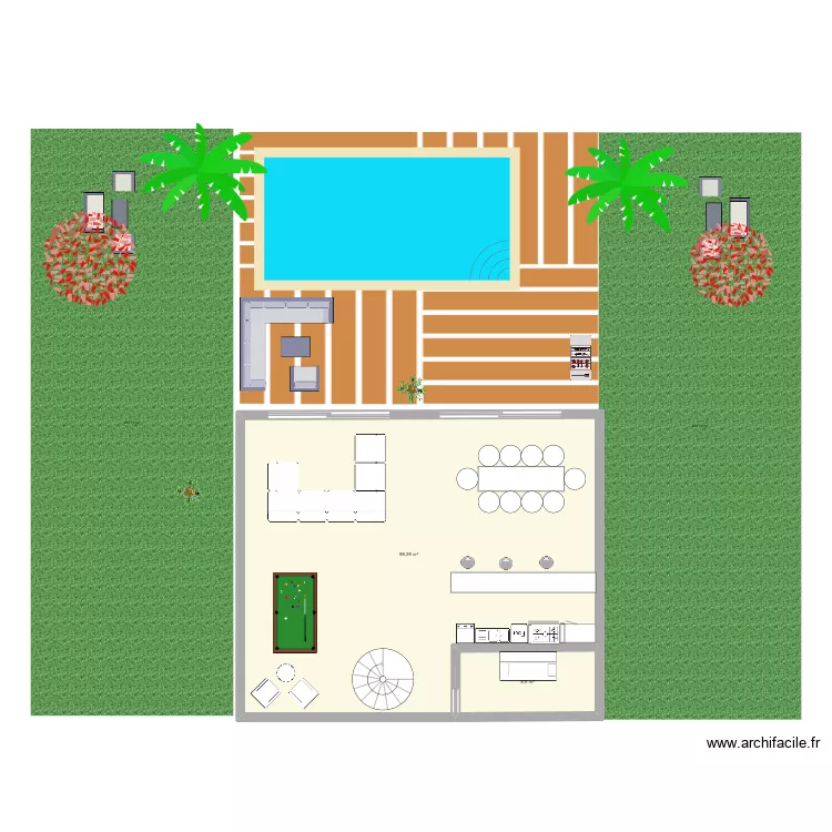 Anglais. Plan de 2 et 108 m² Anglais. Plan de 2 et 108 m²