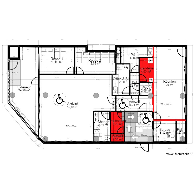 Fontenay Projet JrD ArL Tvx - av CF. Plan de 18 pièces et 183 m2