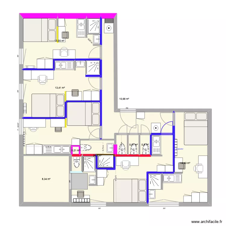 CEDRIC E7 VF PLACO. Plan de 9 Pièces et 92 m² CEDRIC E7 VF PLACO. Plan de 9 Pièces et 92 m²