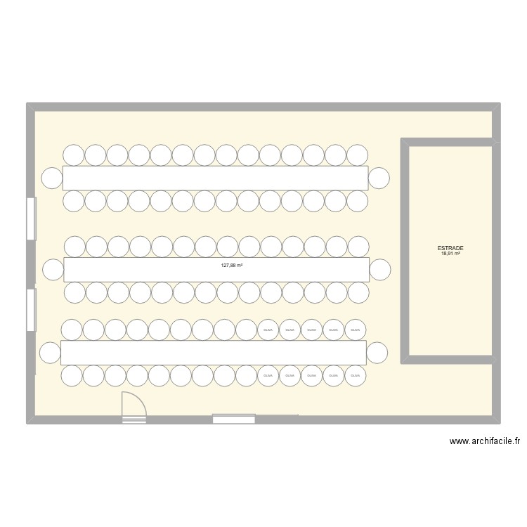 bANQUET JANVIER. Plan de 2 pièces et 147 m2
