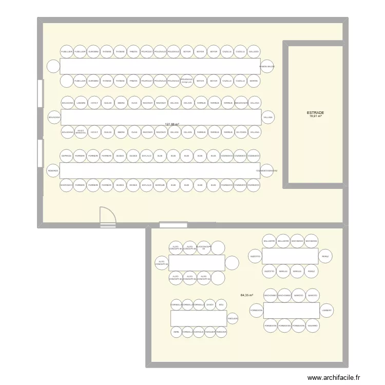bANQUET JANVIER. Plan de 3  et 211 m²