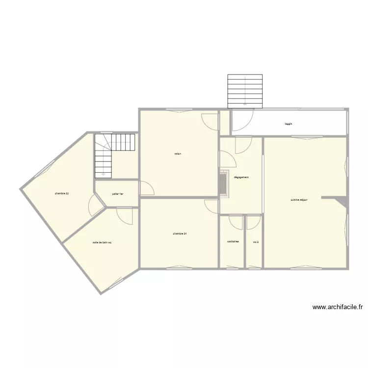 rocherereau am &eacute;tage. Plan de 