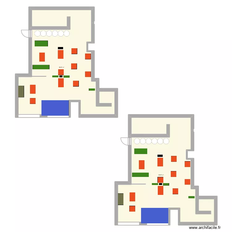 Tr&eacute;bor. Plan de 2  et 200 m²