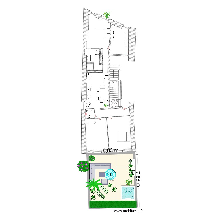 on casse b. Plan de 1 pièce et 47 m2