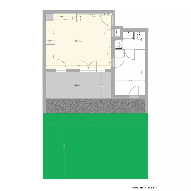 Claude Oustalet. Plan de 1  et 26 m²