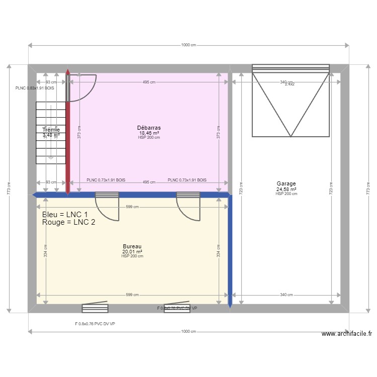 ML23053378. Plan de 17 pièces et 199 m2