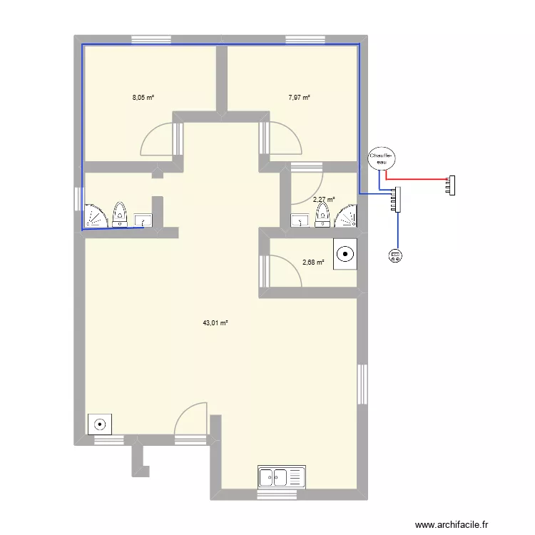 planification 2. Plan de 5  et 64 m²