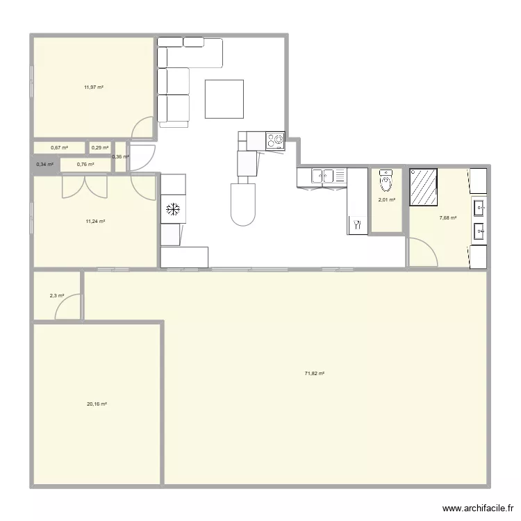VDC. Plan de 12  et 130 m²