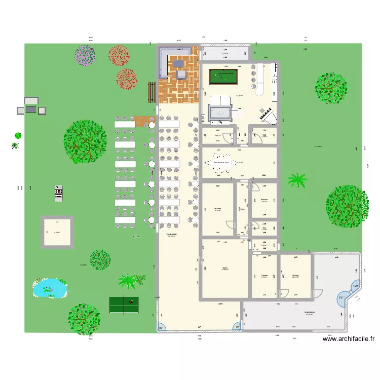 CANTINE SODEMI (proposition). Plan de 18  et 770 m²