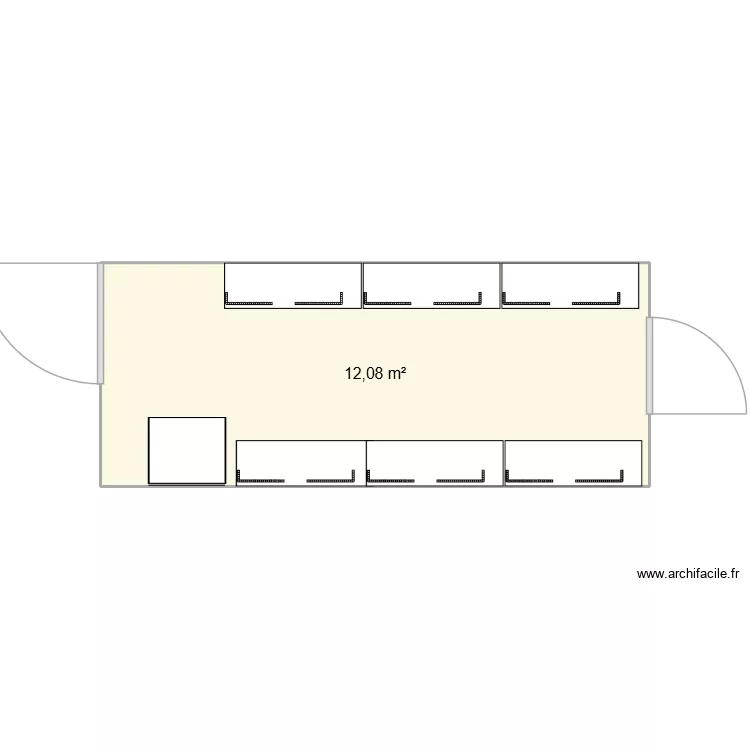 plan zone stockage altrimenti. Plan de 1  et 12 m²