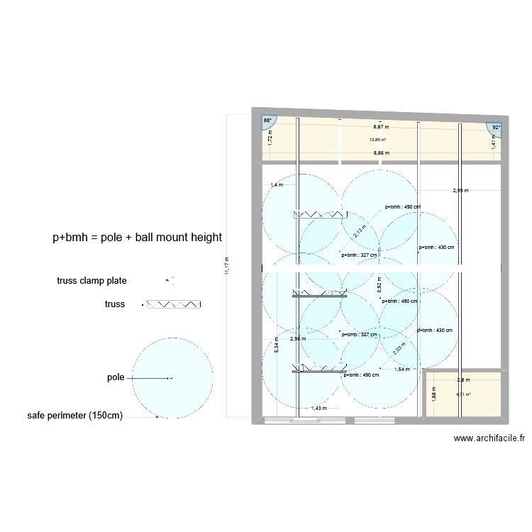 talence. Plan de 2 pièces et 19 m2