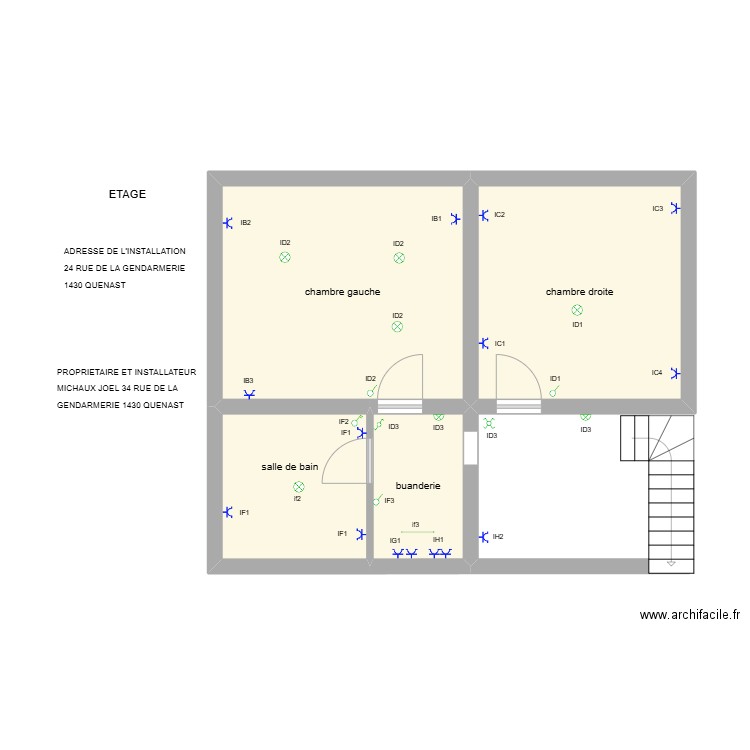 étage 24. Plan de 4 pièces et 41 m2