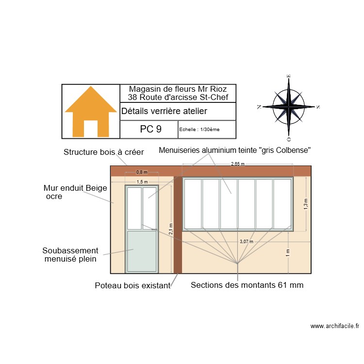 PC 9 Détail verrière atelier 1. Plan de 0 pièce et 0 m2