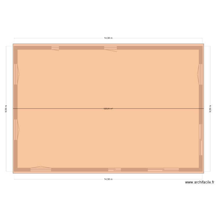 maison. Plan de 1 pièce et 126 m2