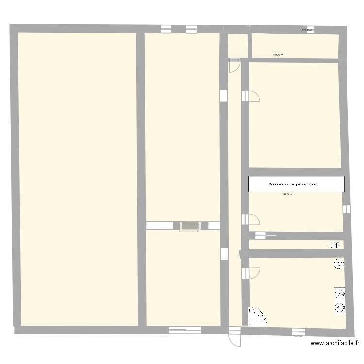 raph. Plan de 3 pièces et 160 m2