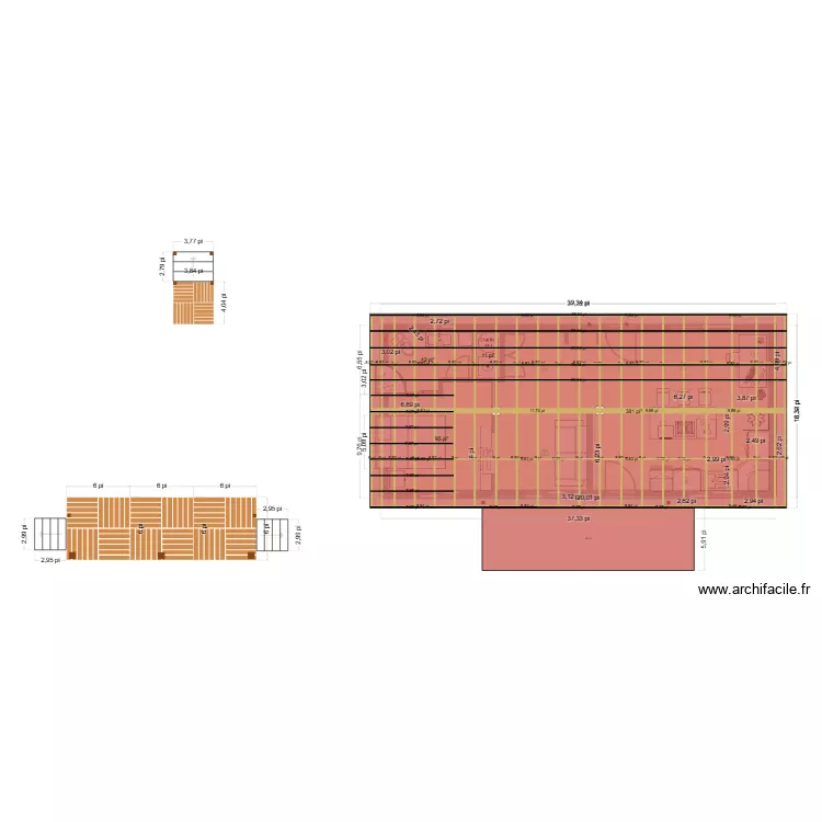 Mini maison St-Placide sud. Plan de 4  et 49 m²