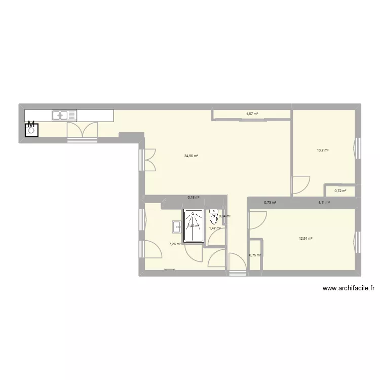 BOUDIER ALAIN. Plan de 13  et 74 m²
