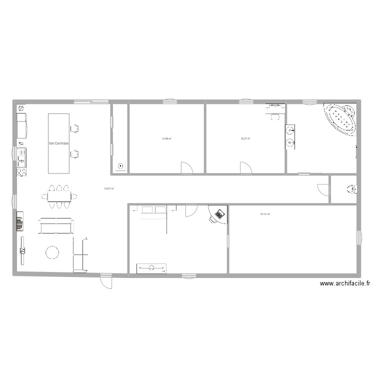 Futur Maison. Plan de 4 pièces et 268 m2