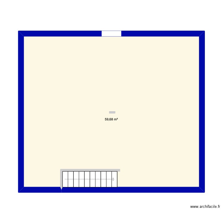 haut1. Plan de 1 pièce et 60 m2